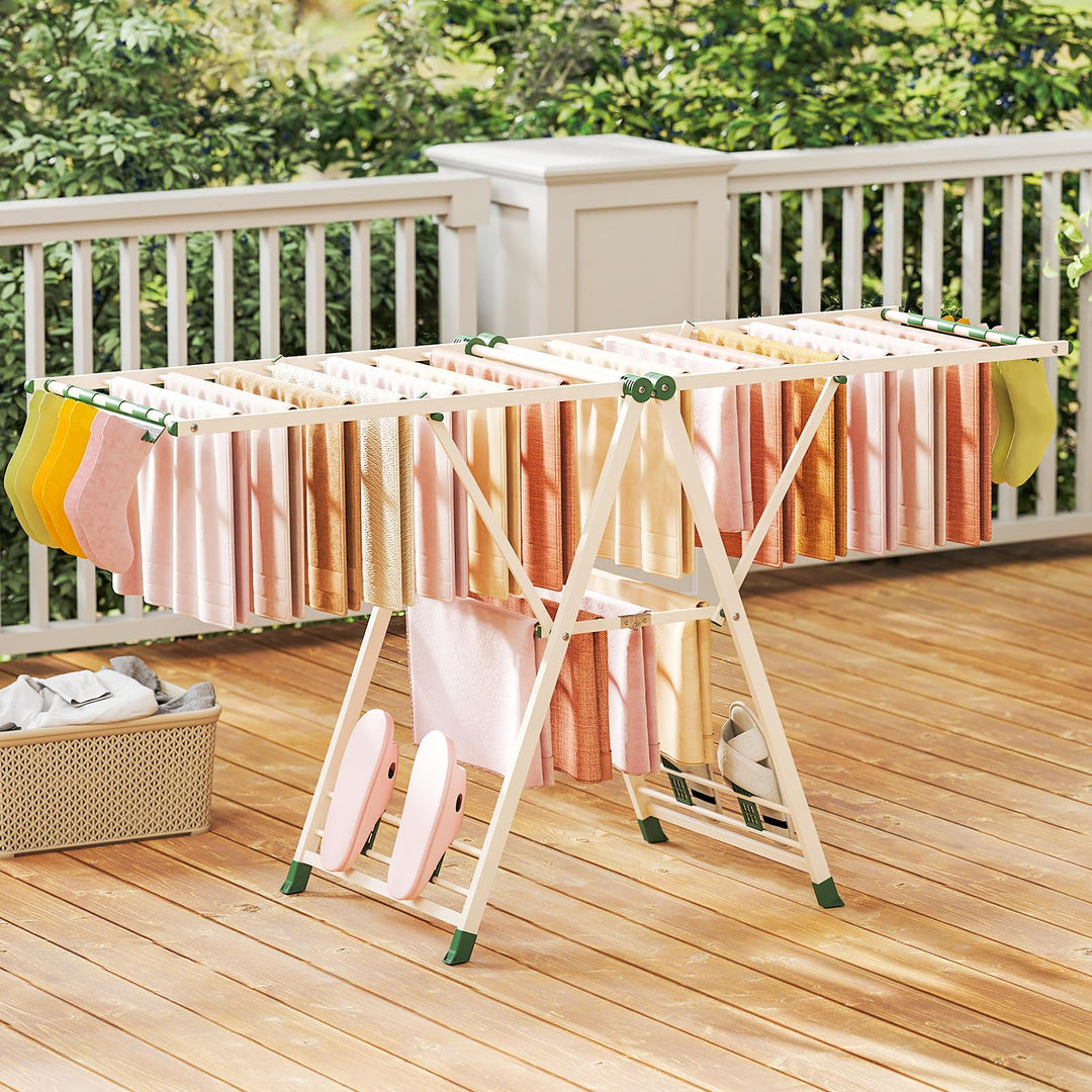 Giantex 72.5 Inches Clothes Drying Rack with Height Adjustable Wings