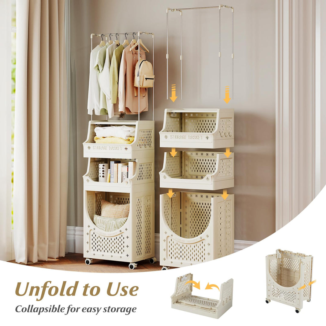 Giantex 4-Tier Laundry Cart with Hanging Rack