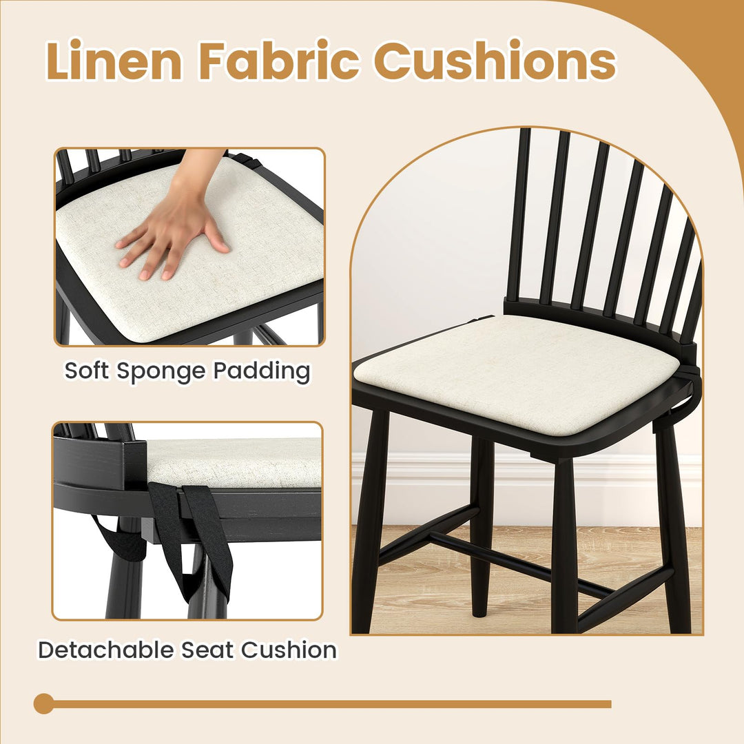 Giantex Windsor Dining Chairs Set of 2/4 Farmhouse Wooden Kitchen Chair