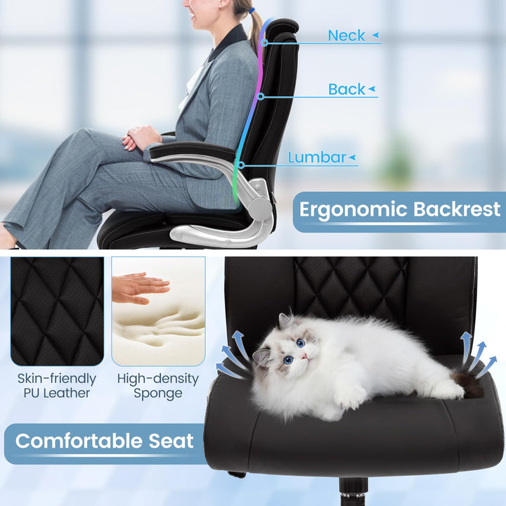 Giantex Executive Office Chair, Ergonomic PU Leather Desk Chair