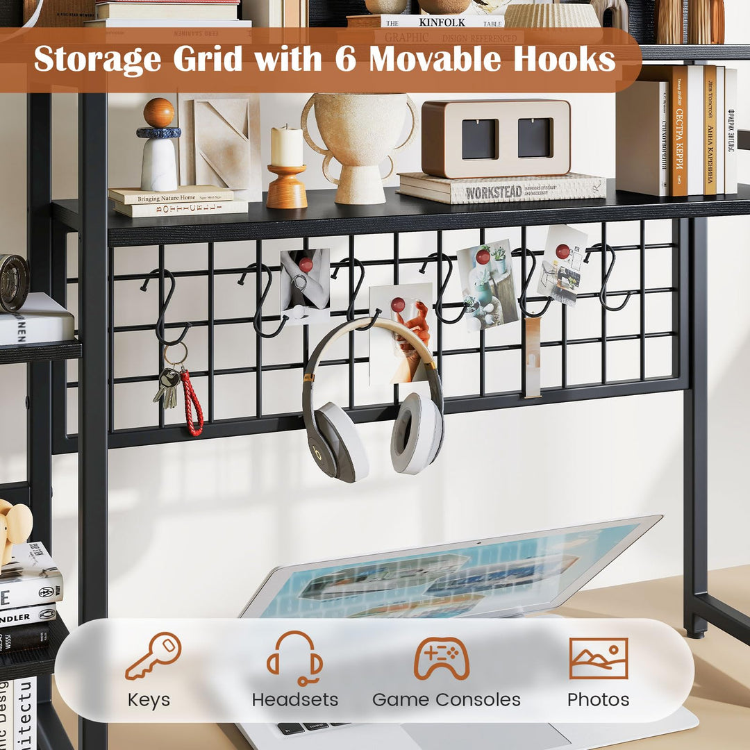 Giantex Desktop Bookshelf 37" Desk Shelf for Up to 32" Computer Monitors