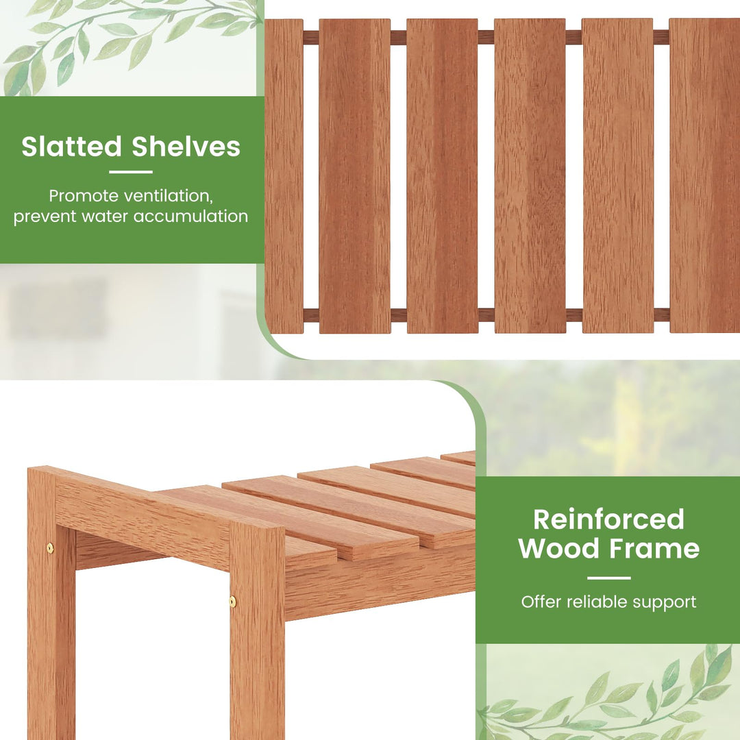 Giantex 3-Tier Solid Wood Plant Stand