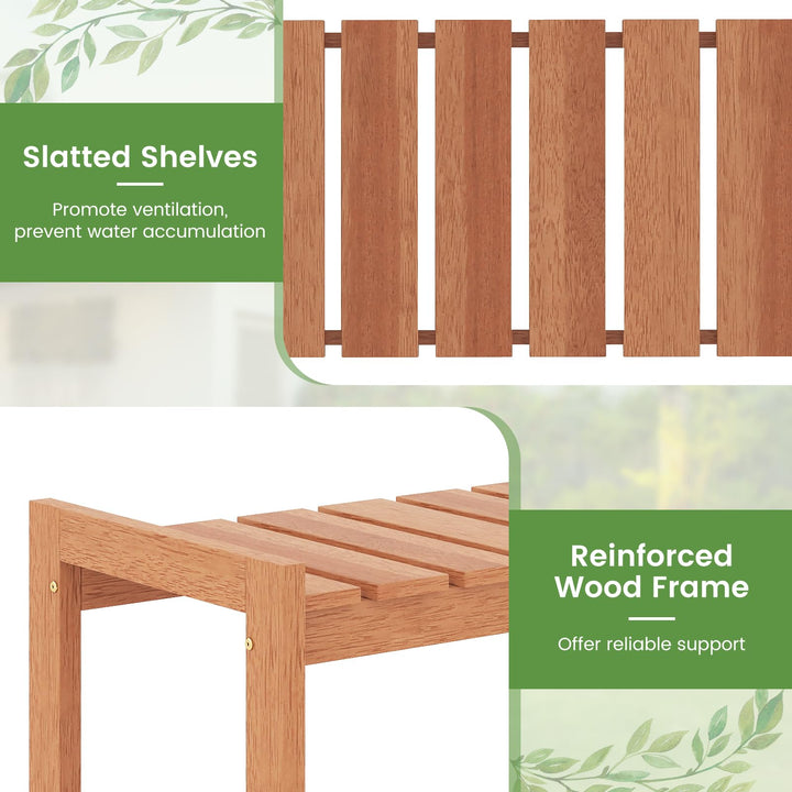 Giantex 3-Tier Solid Wood Plant Stand