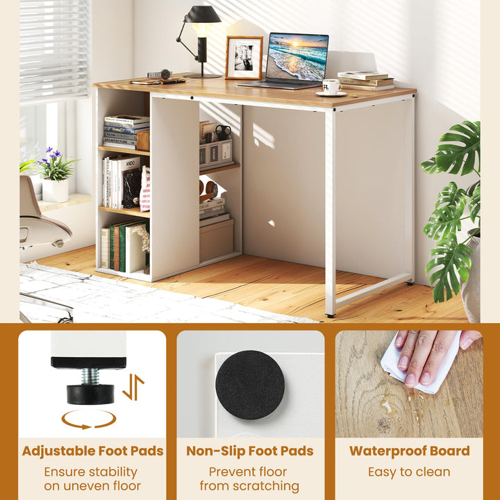 Giantex Computer Desk with Storage Shelves for Bedroom