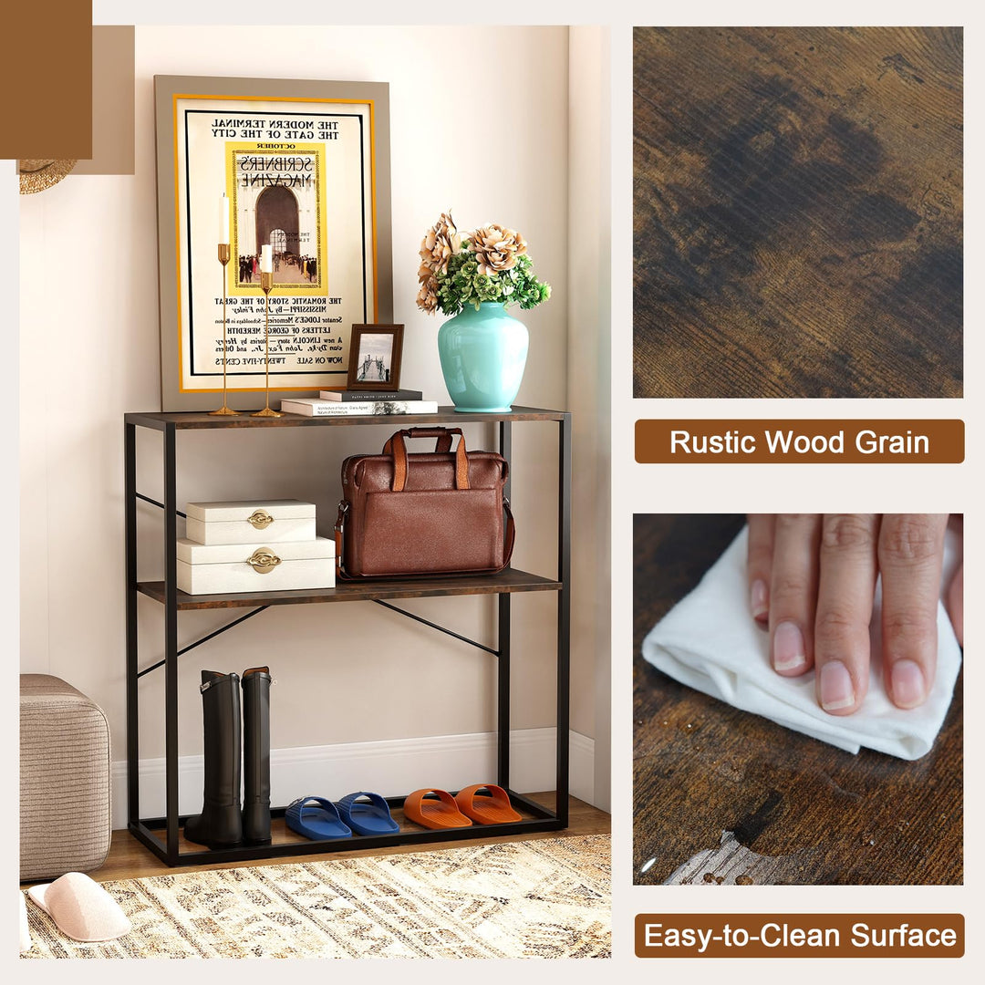 Giantex 36" Console Table 2-Tier Entryway Table with Open Storage Display Shelves