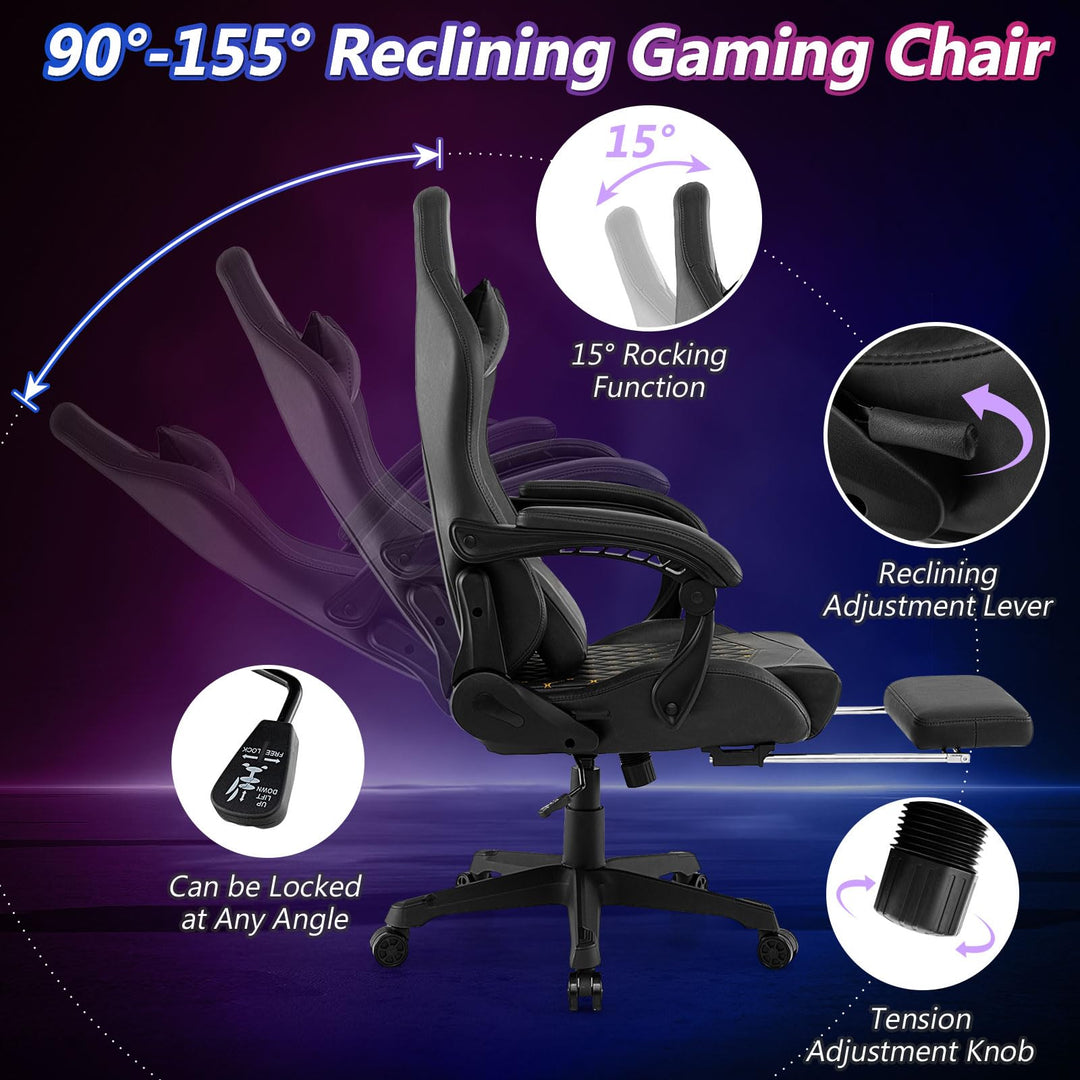 Giantex Gaming Chair High Back Video Game Chair with Footrest