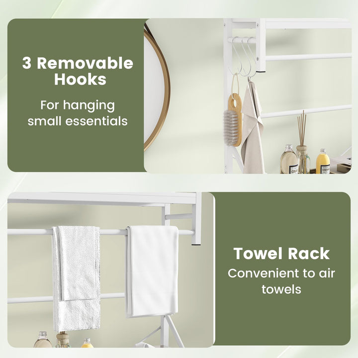 Giantex 3-Tier Over The Toilet Storage 64" Tall Freestanding Space Saver Bathroom Shelves