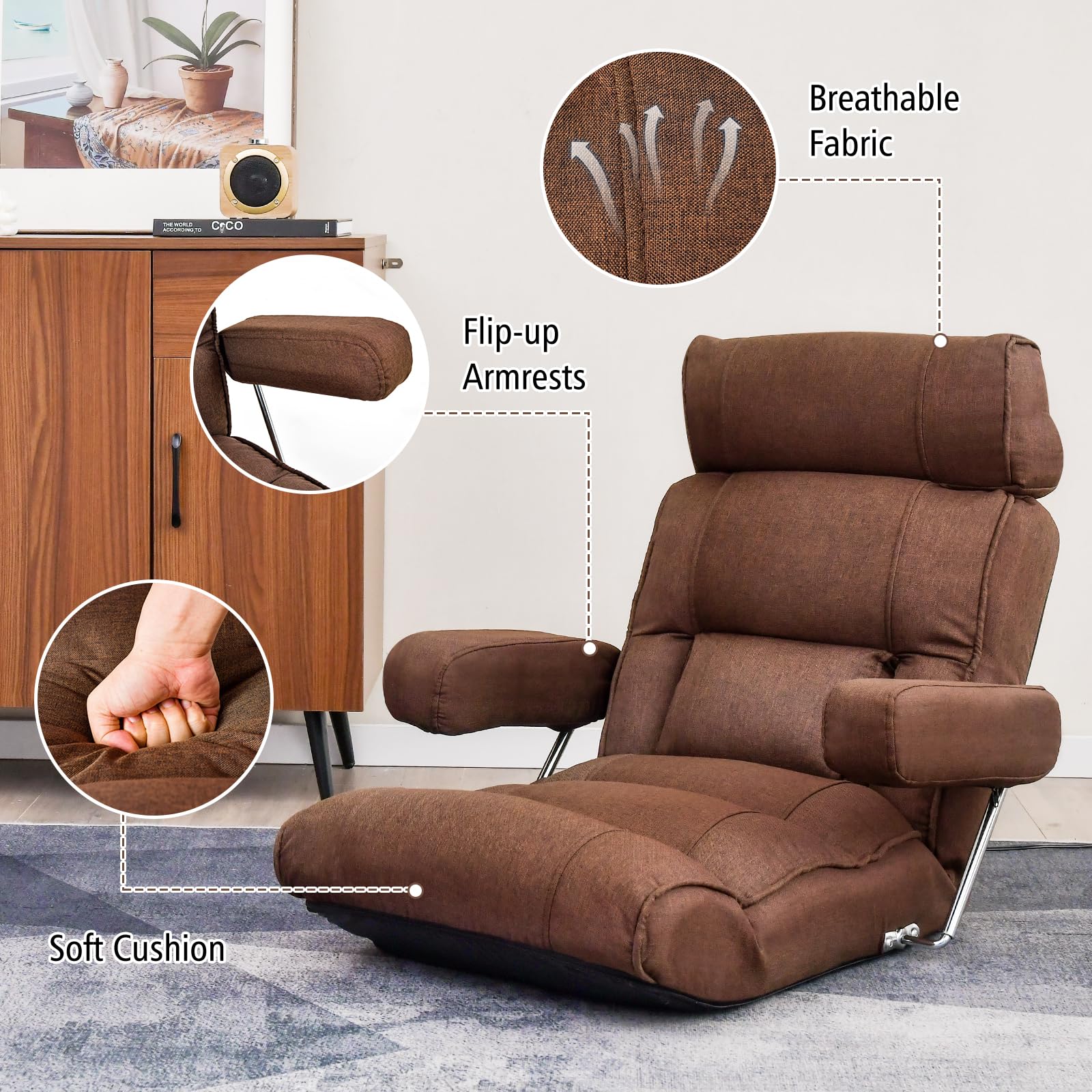  Adjustable Folding Sofa Chair - Giantex