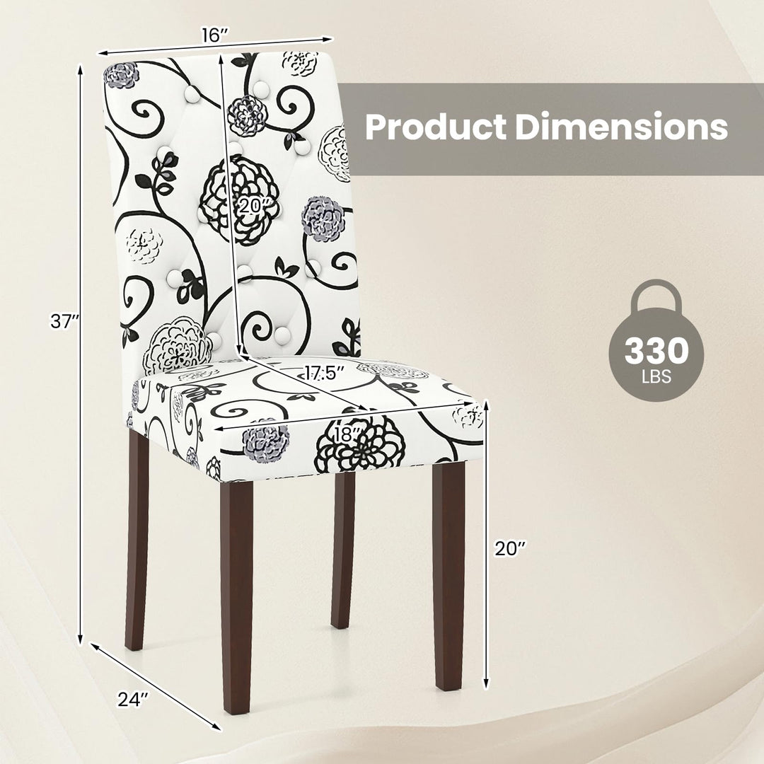 Giantex Tufted Dining Chairs Set of 2/4 Upholstered Kitchen Chairs w/Padded Seat & High Backrest