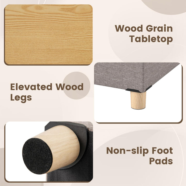 Giantex 30 Inches Storage Ottoman Bench with Tray and Rubber Wood Legs