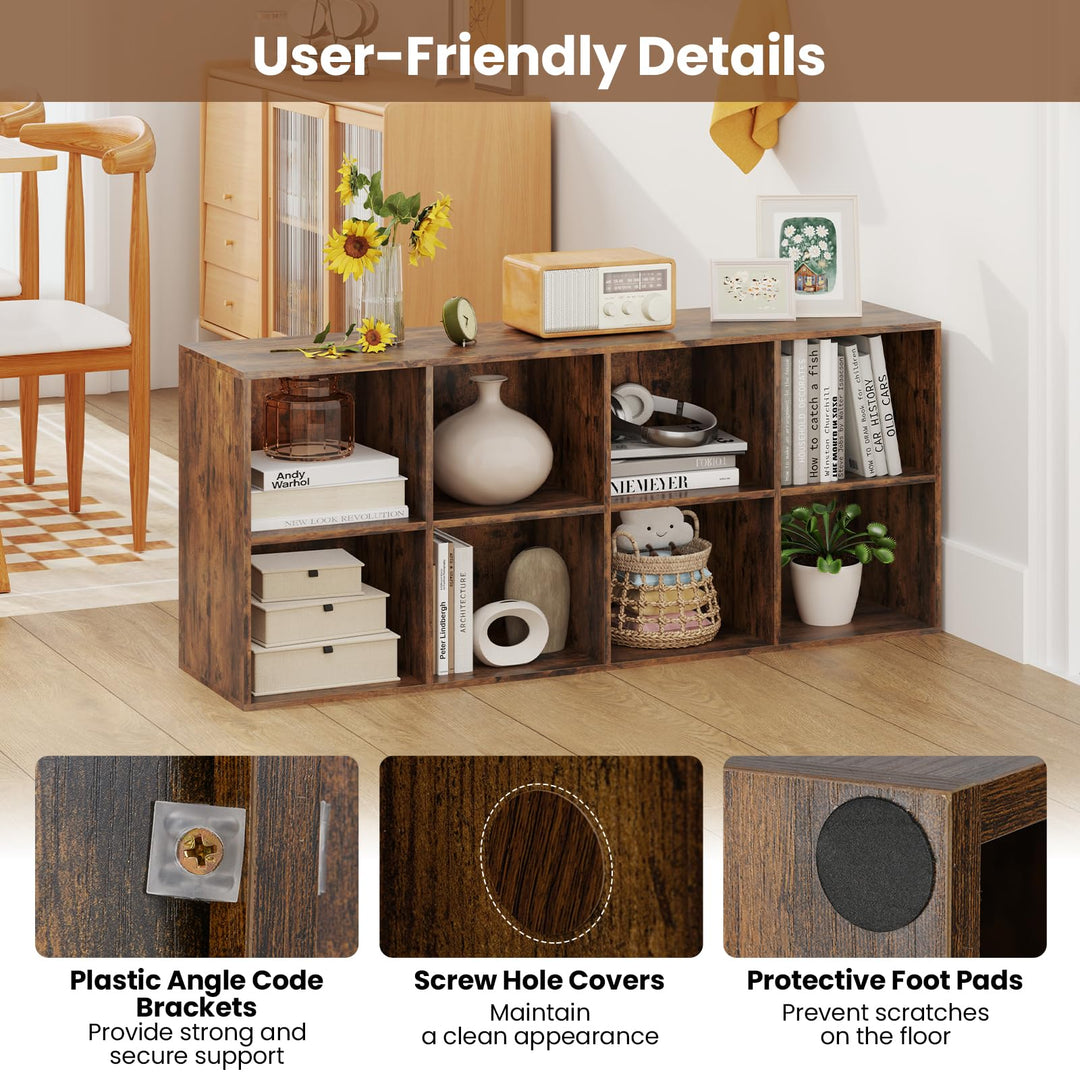 Giantex Floor Standing Bookshelf with Storage and 2 Anti Tipping Kits