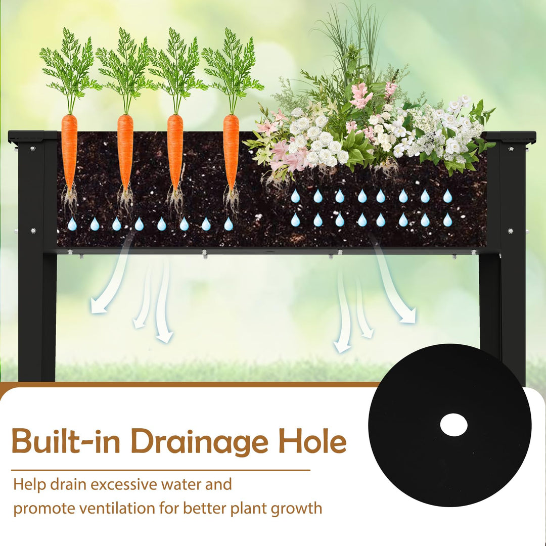 Giantex Metal Raised Garden Bed with Legs(40”x16”x32”)