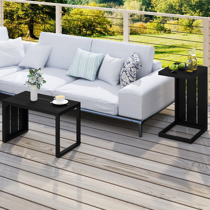Giantex C-Shaped End Table with Adjustable Foot Pads