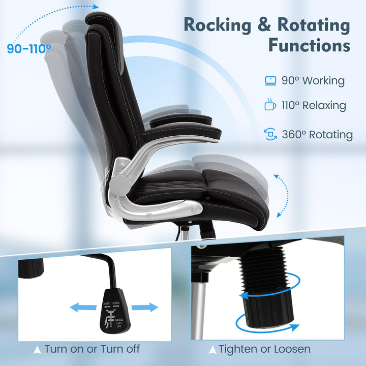 Giantex Executive Office Chair, Ergonomic PU Leather Desk Chair