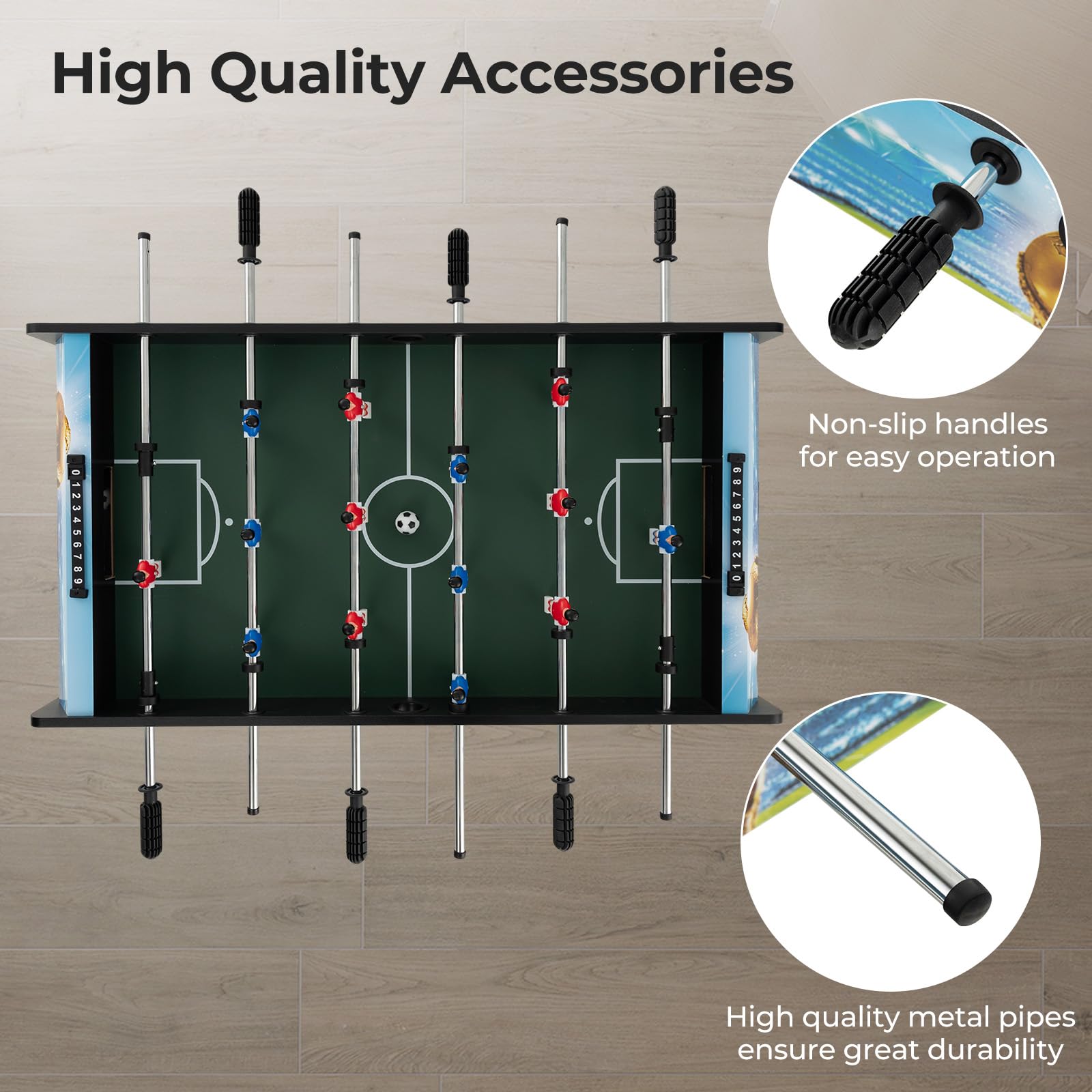 Giantex Foosball Table, 37" Foosball Table Adult Size, with 2 Balls, Score Keeper, Removable Legs