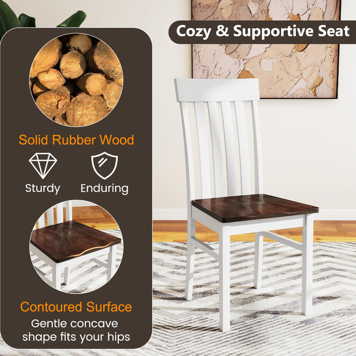 Giantex Wooden Dining Chairs Set of 2/4 with Hollowed Backrests & Rubber Wood Seats