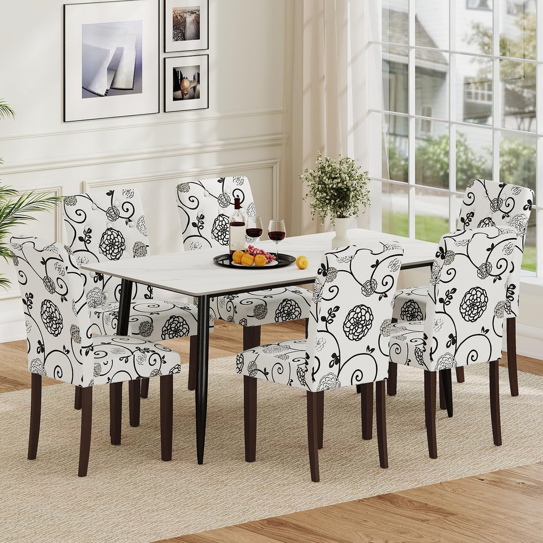 Giantex Tufted Dining Chairs Set of 2/4 Upholstered Kitchen Chairs w/Padded Seat & High Backrest