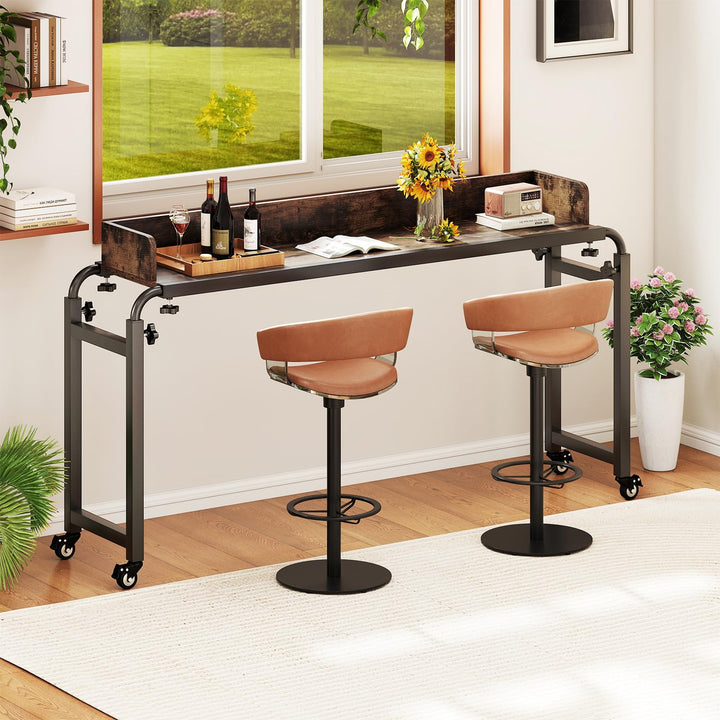 Giantex Overbed Table with Wheels 81" Queen Size Bed Desk with Adjustable Height and Length