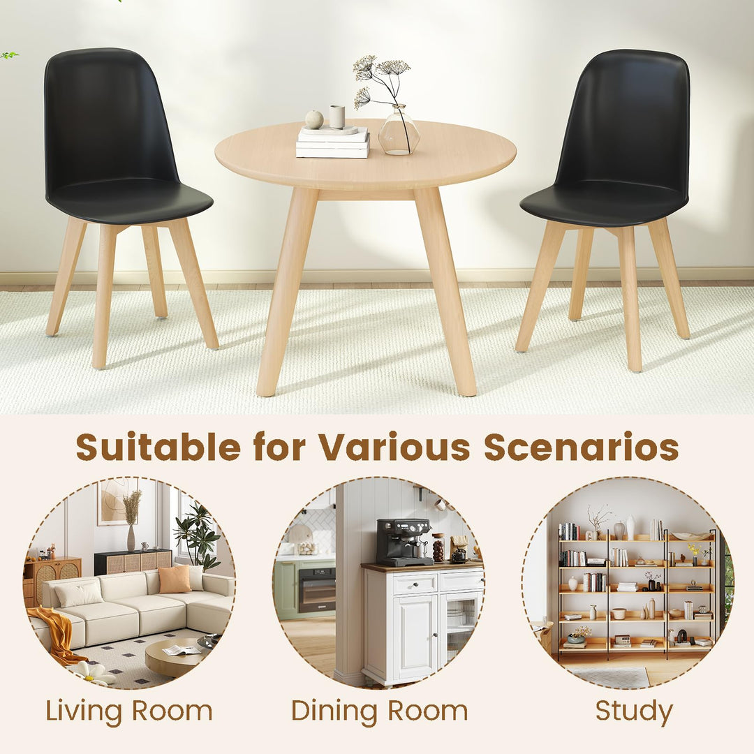 Giantex Modern Dining Chairs Set of 2/4 Armless Kitchen Chair w/Solid Beech Wood Legs