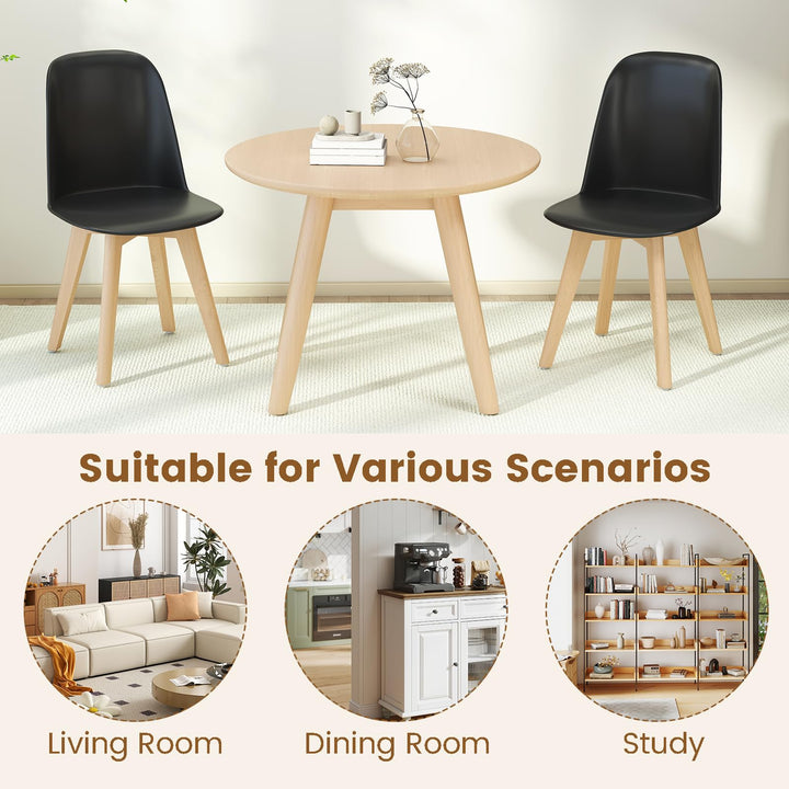 Giantex Modern Dining Chairs Set of 2/4 Armless Kitchen Chair w/Solid Beech Wood Legs