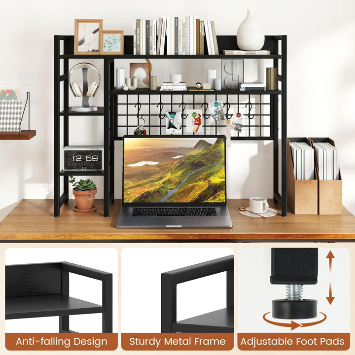 Giantex Desktop Bookshelf 37" Desk Shelf for Up to 32" Computer Monitors