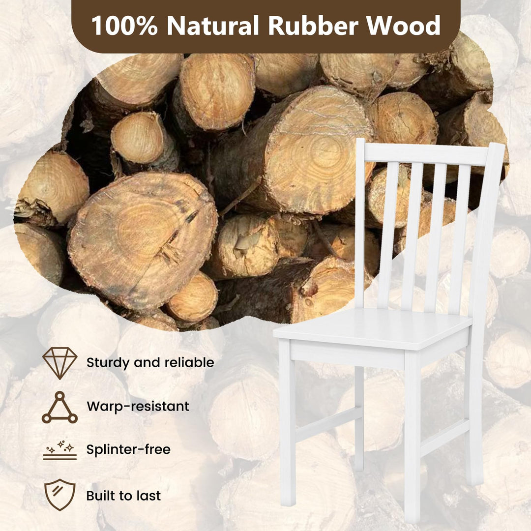 Giantex Wooden Dining Chairs Set of 2/4-100% Solid Rubber Wood Kitchen Chair with Curved Backrest