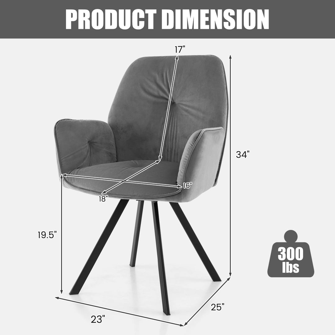 Giantex Upholstered Swivel Velvet Accent Chair Set of 2