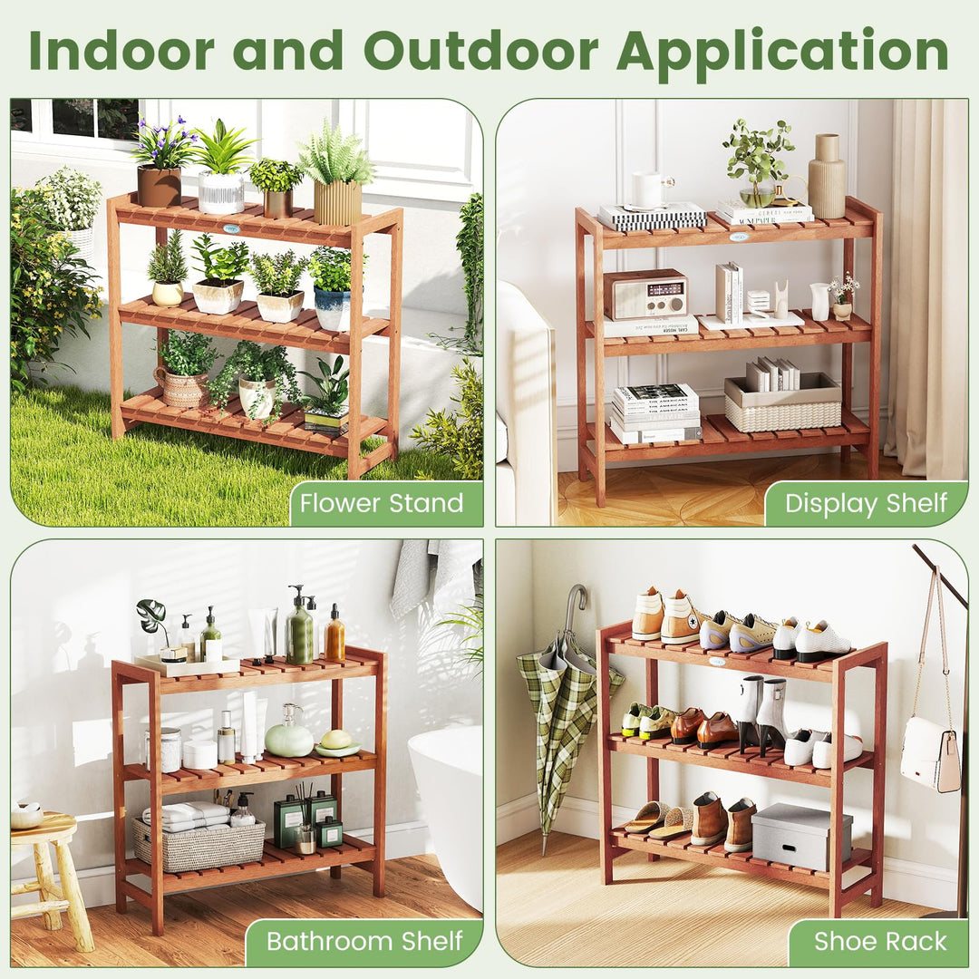 Giantex 3-Tier Solid Wood Plant Stand