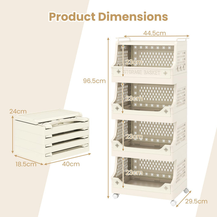 Giantex 5-Tier Rolling Laundry Cart with Wheels