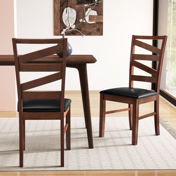 Giantex Wooden Dining Chairs Set of 2/4 Farmhouse Kitchen Chairs with Rubber Wood Legs