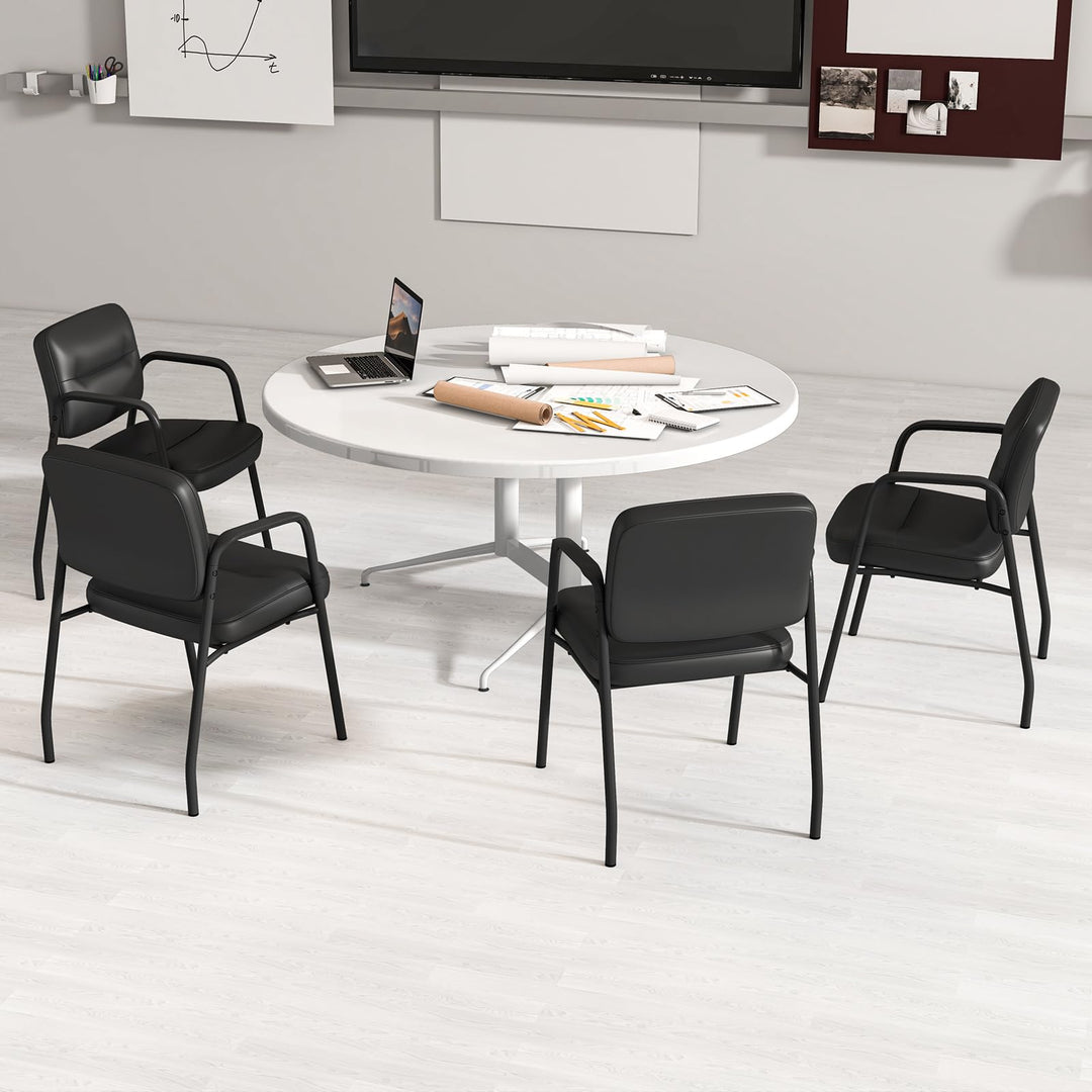 Giantex Waiting Room Chair Set - Upholstered Reception Chairs with Mixed PU Leather