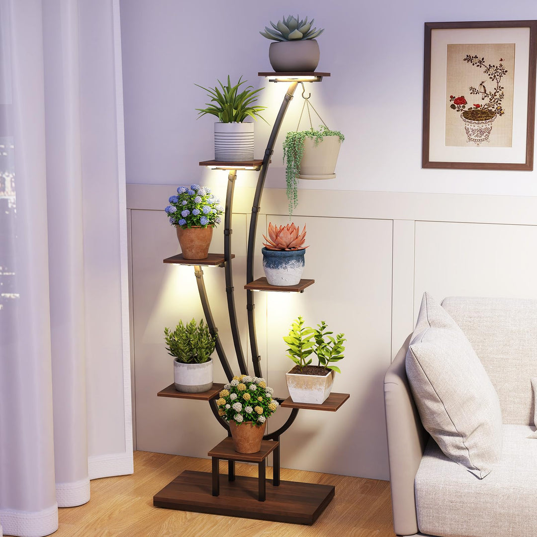 Giantex Plant Stand Indoor  8-Tier 62" Tall Corner Metal Plant Shelf for Multiple Plants