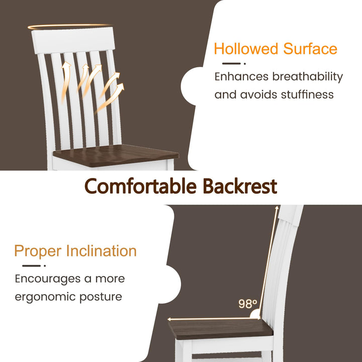 Giantex Wooden Dining Chairs Set of 2/4 with Hollowed Backrests & Rubber Wood Seats