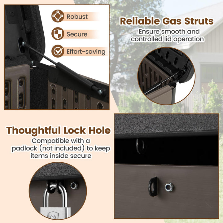 Giantex 100 Gallon Deck Box, Waterproof Resin Box with Lockable Lid