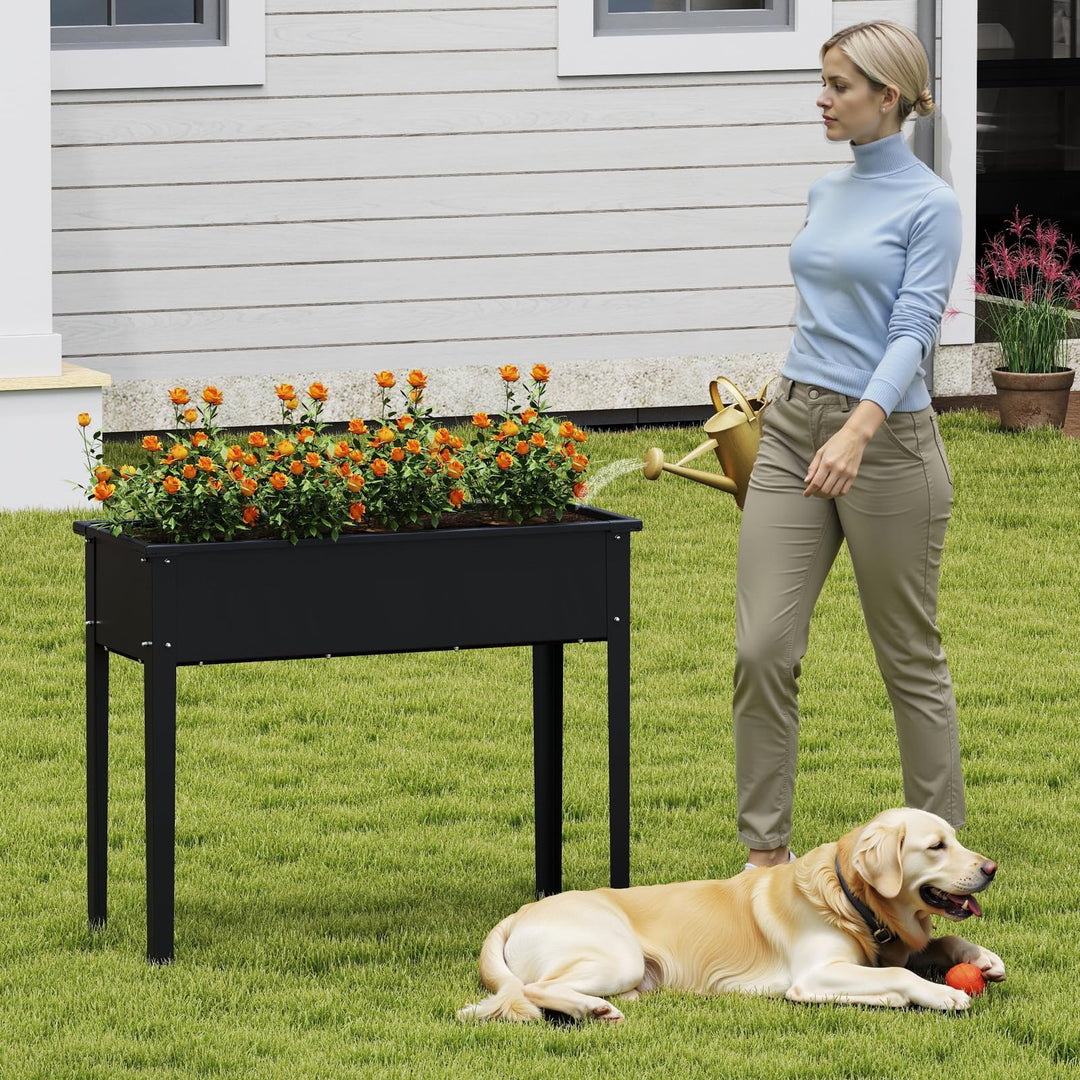Giantex Metal Raised Garden Bed with Legs(40”x16”x32”)