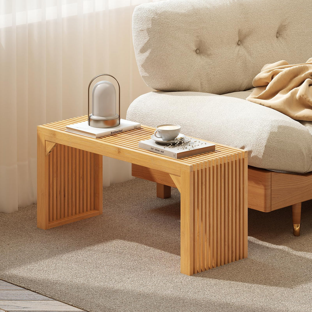 Giantex 36" Bamboo Dining Bench 660Lbs Capacity 2-Person Kitchen Table Bench for Living Room