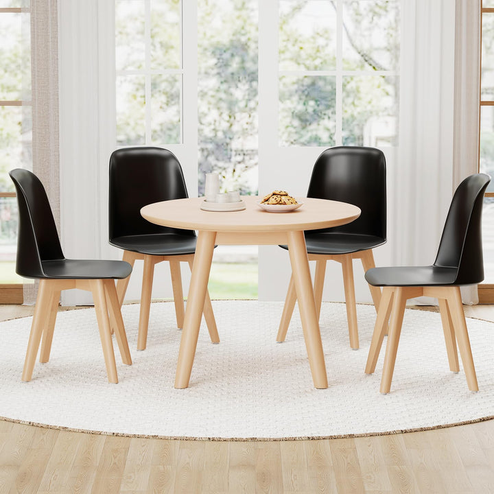 Giantex Modern Dining Chairs Set of 2/4 Armless Kitchen Chair w/Solid Beech Wood Legs