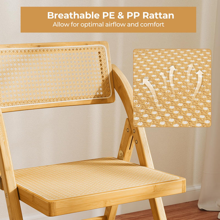 Giantex Rattan Folding Chairs Set for Living Room