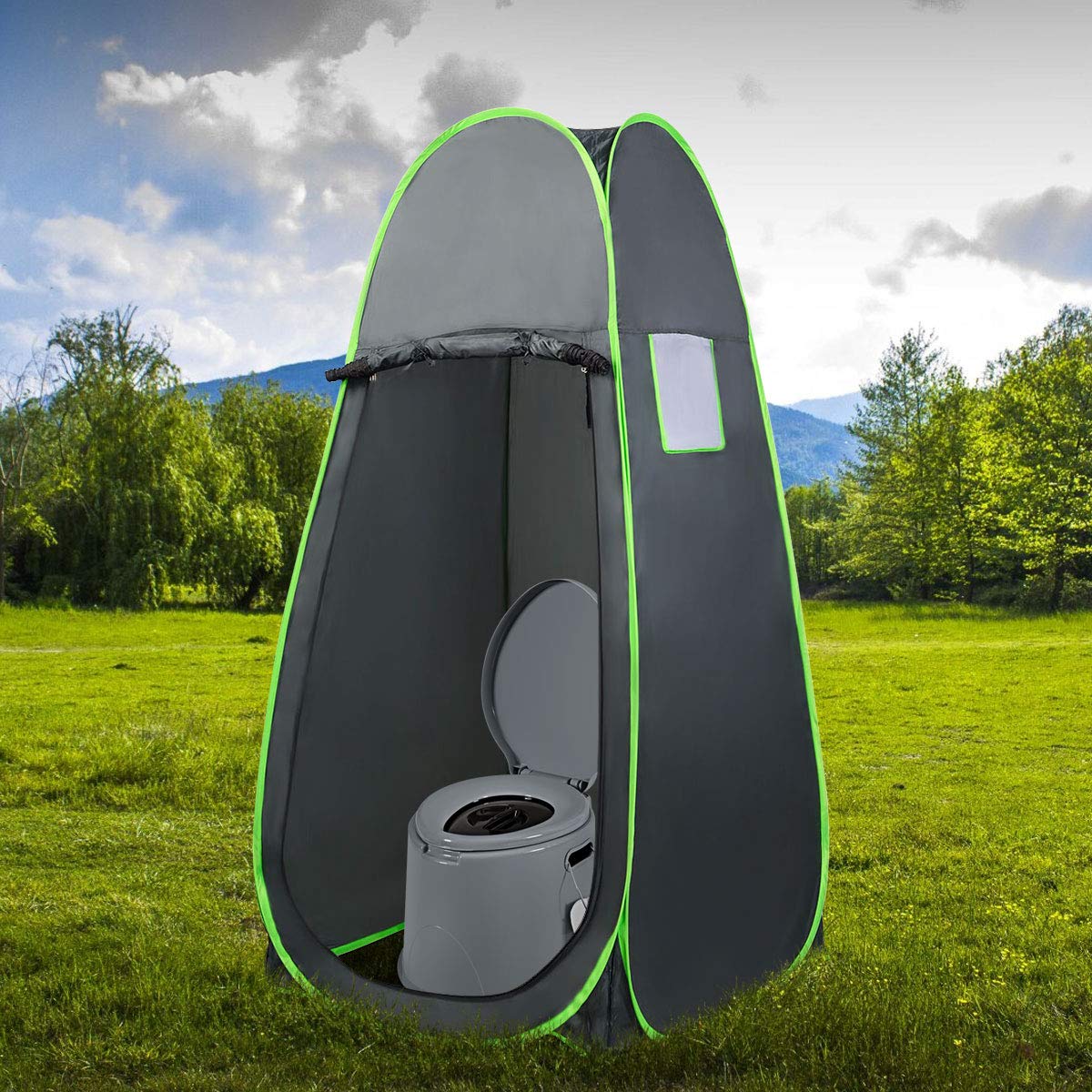 Portable Travel Toilet with Detachable Inner Bucket and Removable Toilet