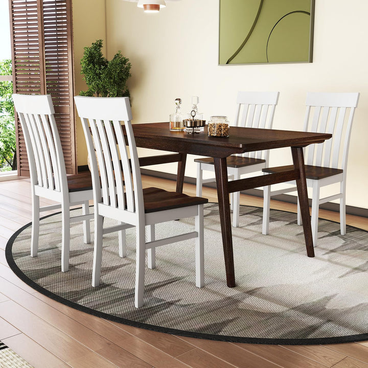 Giantex Wooden Dining Chairs Set of 2/4 with Hollowed Backrests & Rubber Wood Seats