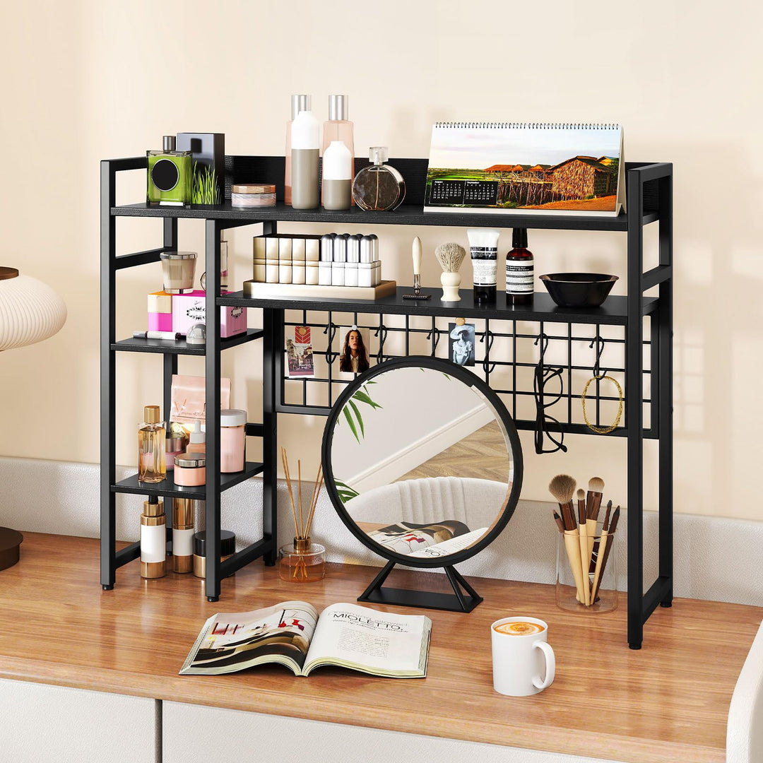 Giantex Desktop Bookshelf 37" Desk Shelf for Up to 32" Computer Monitors