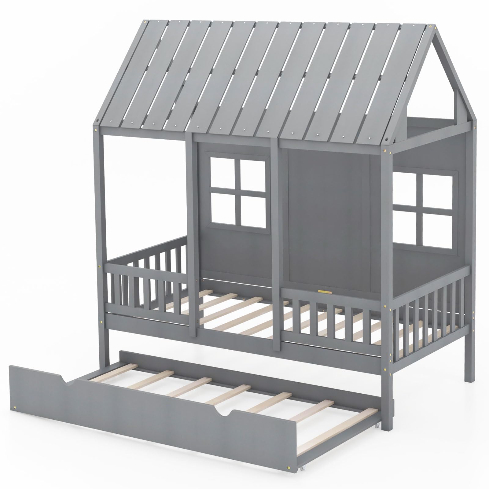 Giantex Twin House Bed with Trundle – Giantexus