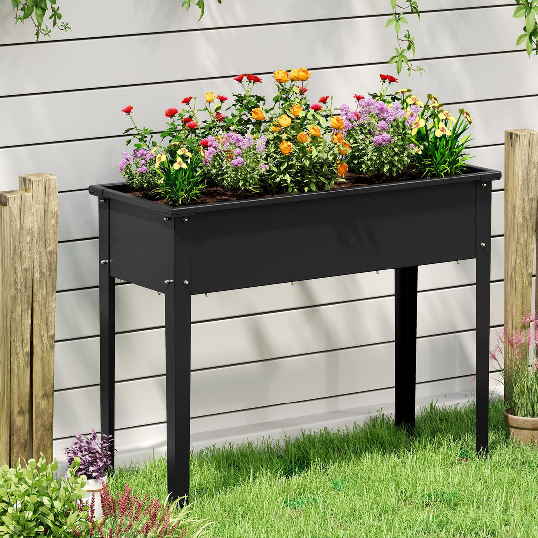 Giantex Metal Raised Garden Bed with Legs(40”x16”x32”)