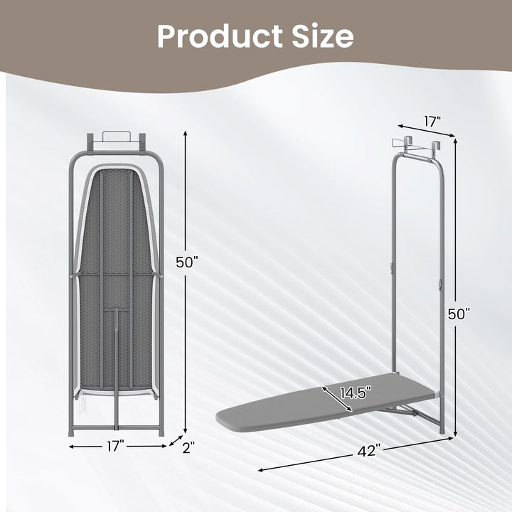 Giantex Over The Door Ironing Board with Iron Holder Space-Saving Hanging Iron Board