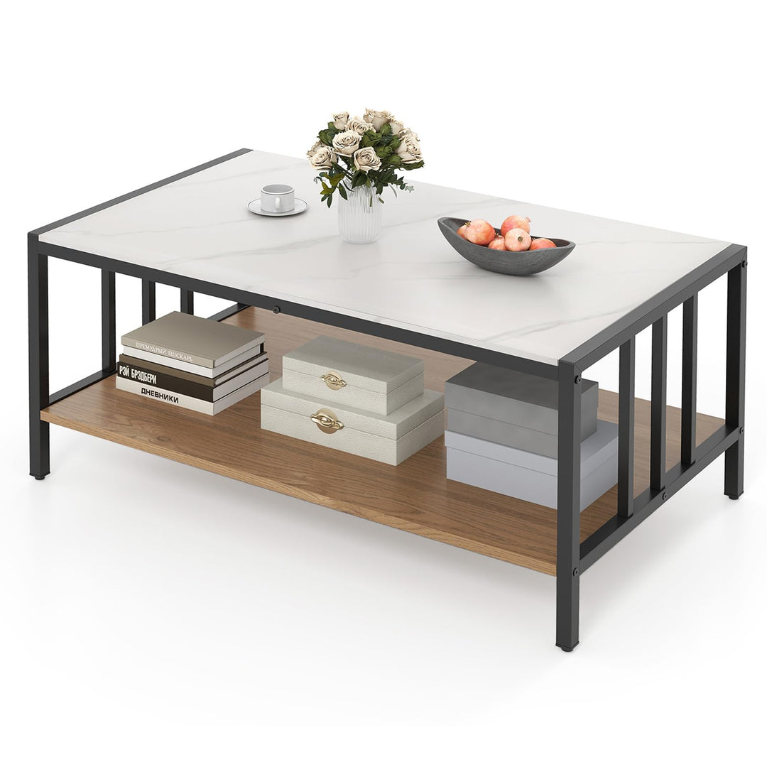 Giantex 2 Tier Coffee Table with Storage for Living Room