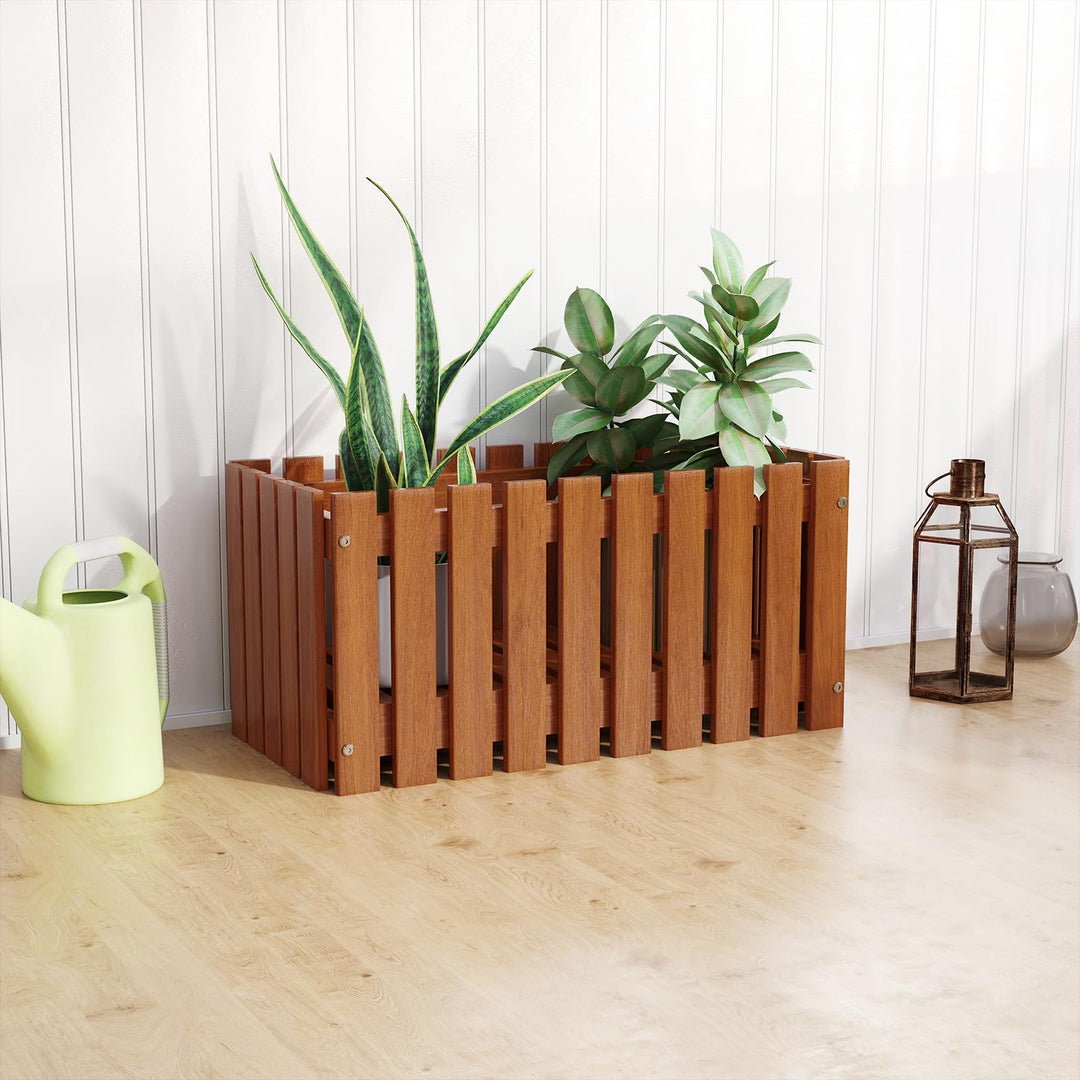 Giantex Slat Style Planter Box Wood Raised Garden Bed for Growing Vegetables Flowers Herbs