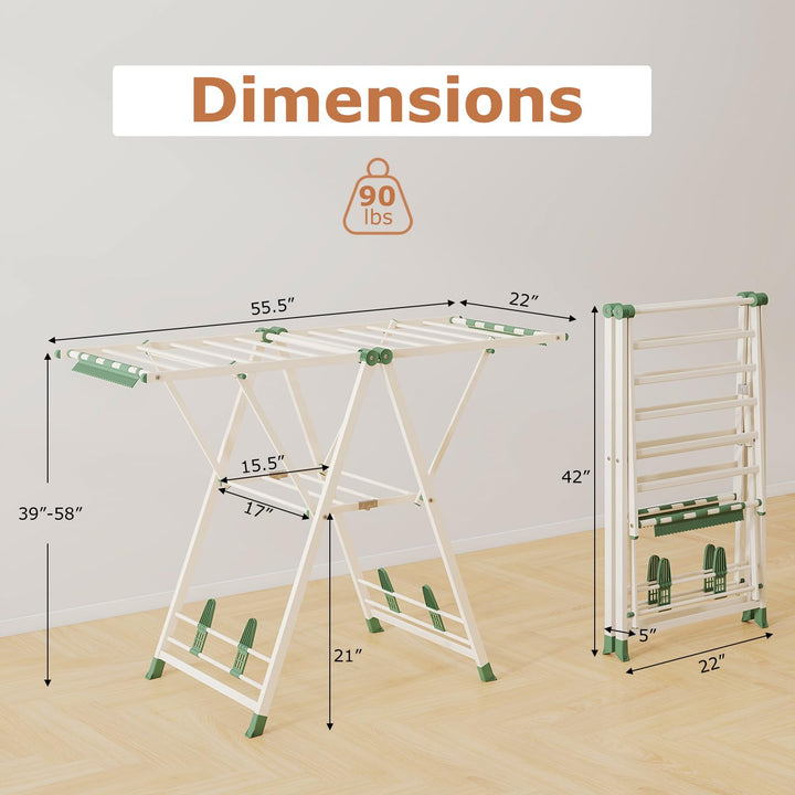 Giantex Clothes Drying Rack with Height Adjustable Wings