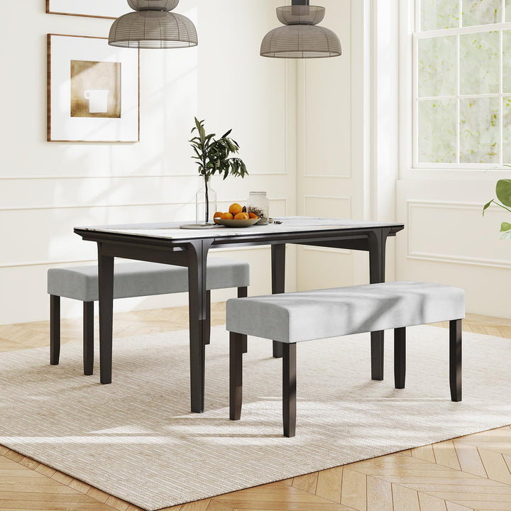 Giantex 40.5" Upholstered Entryway Bench with Padded Seat & Solid Rubber Wood Legs Load 400Lbs