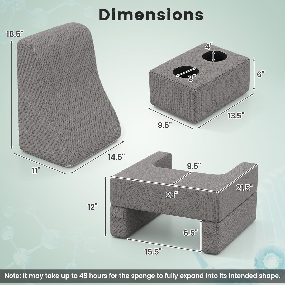 Giantex Reading Pillow for Gaming Extra Large Lap Desk for Laptop with Back Arm Rest & Cup Holder for Adult