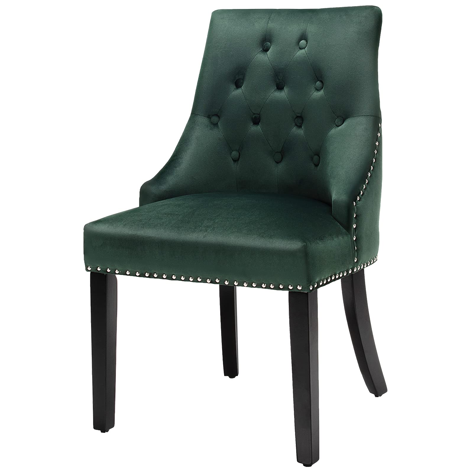 Dining Chairs, Button-Tufted Velvet Side Chair - Giantex